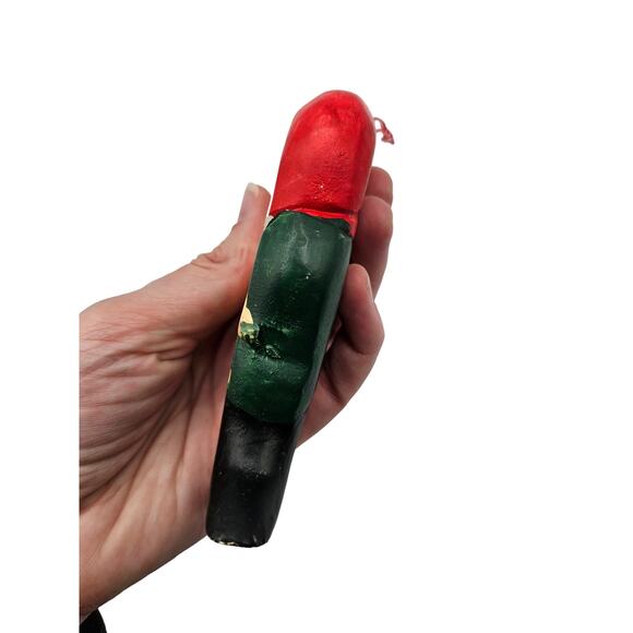 Wooden Hand Carved Asian Santa Claus Christmas Hanging Ornament 5.5" Tall - Picture 3 of 4